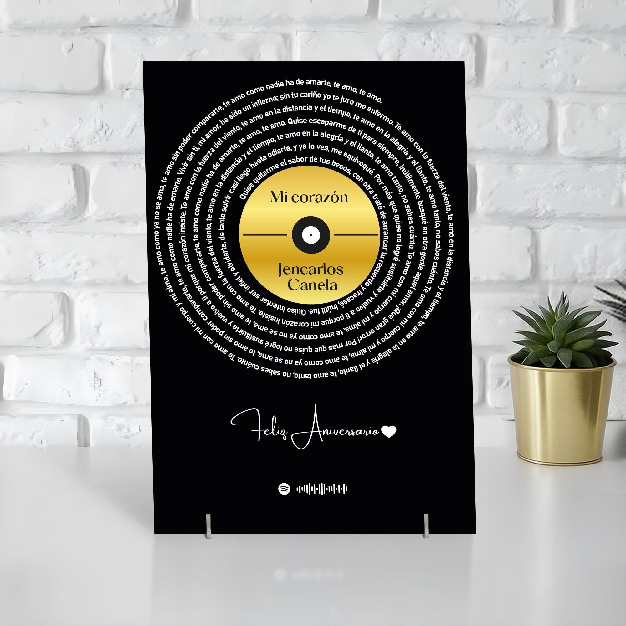 Cuadro con letra canción SPOTIFY