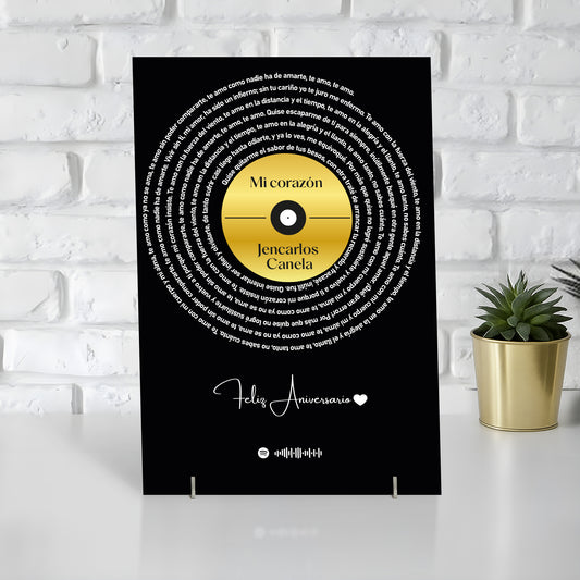 Cuadro con letra canción SPOTIFY