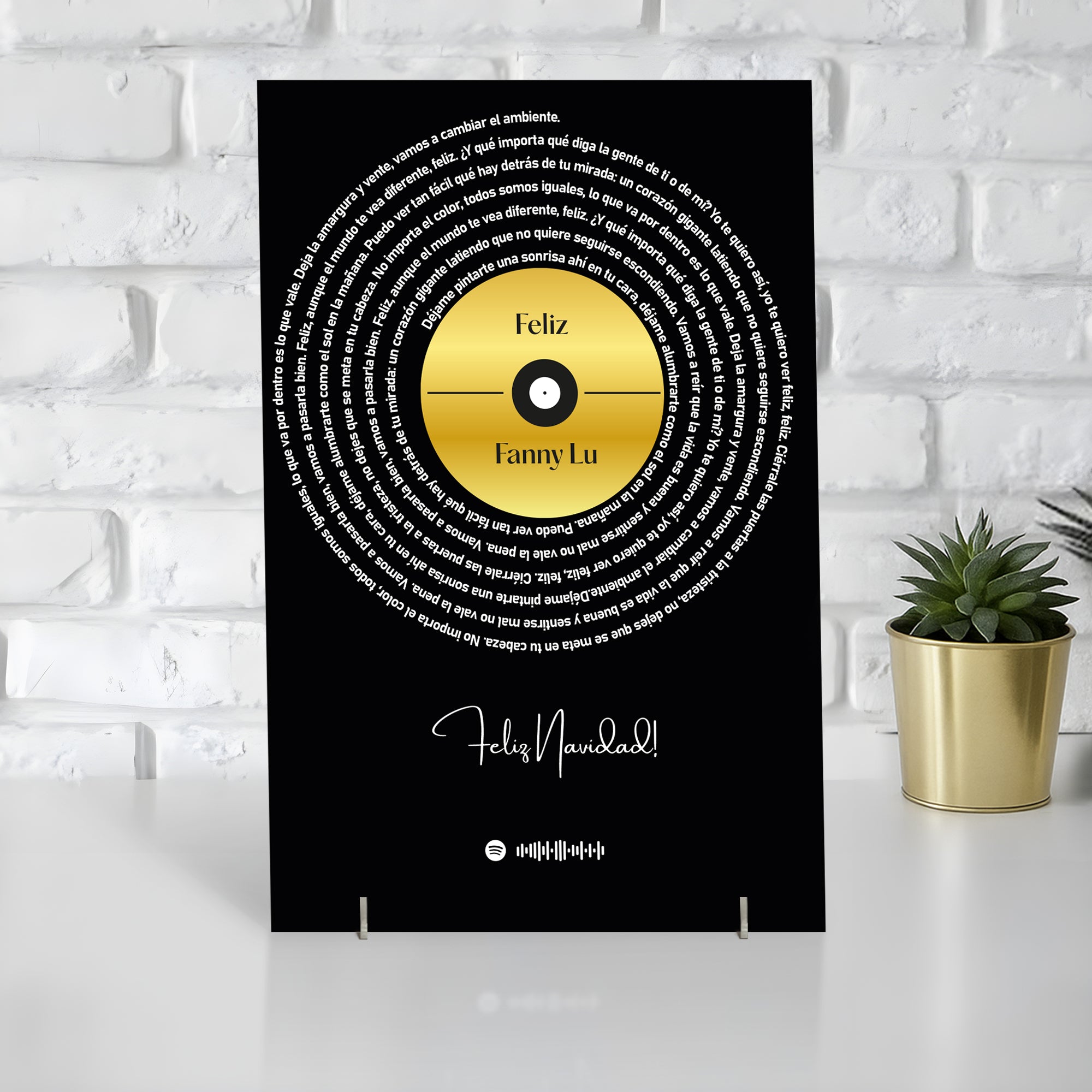 Cuadro con letra canción SPOTIFY para Navidad