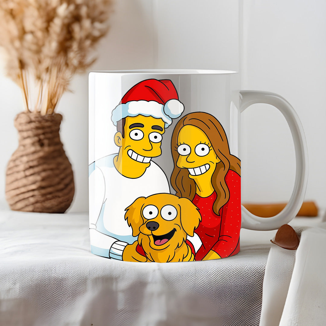 Taza estilo LOS SIMPSON para Navidad