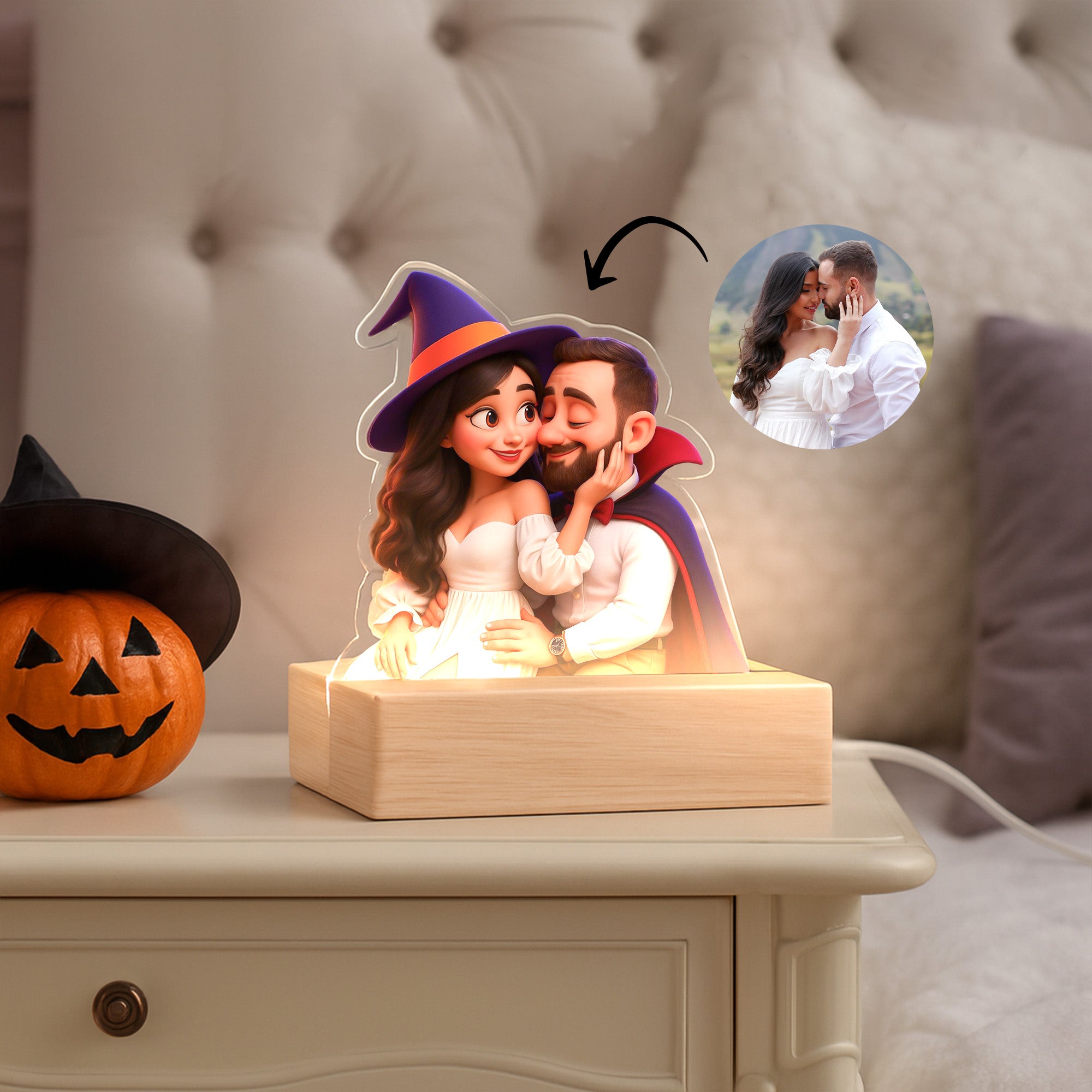 Lámpara CARICATURA Personalizada para Halloween