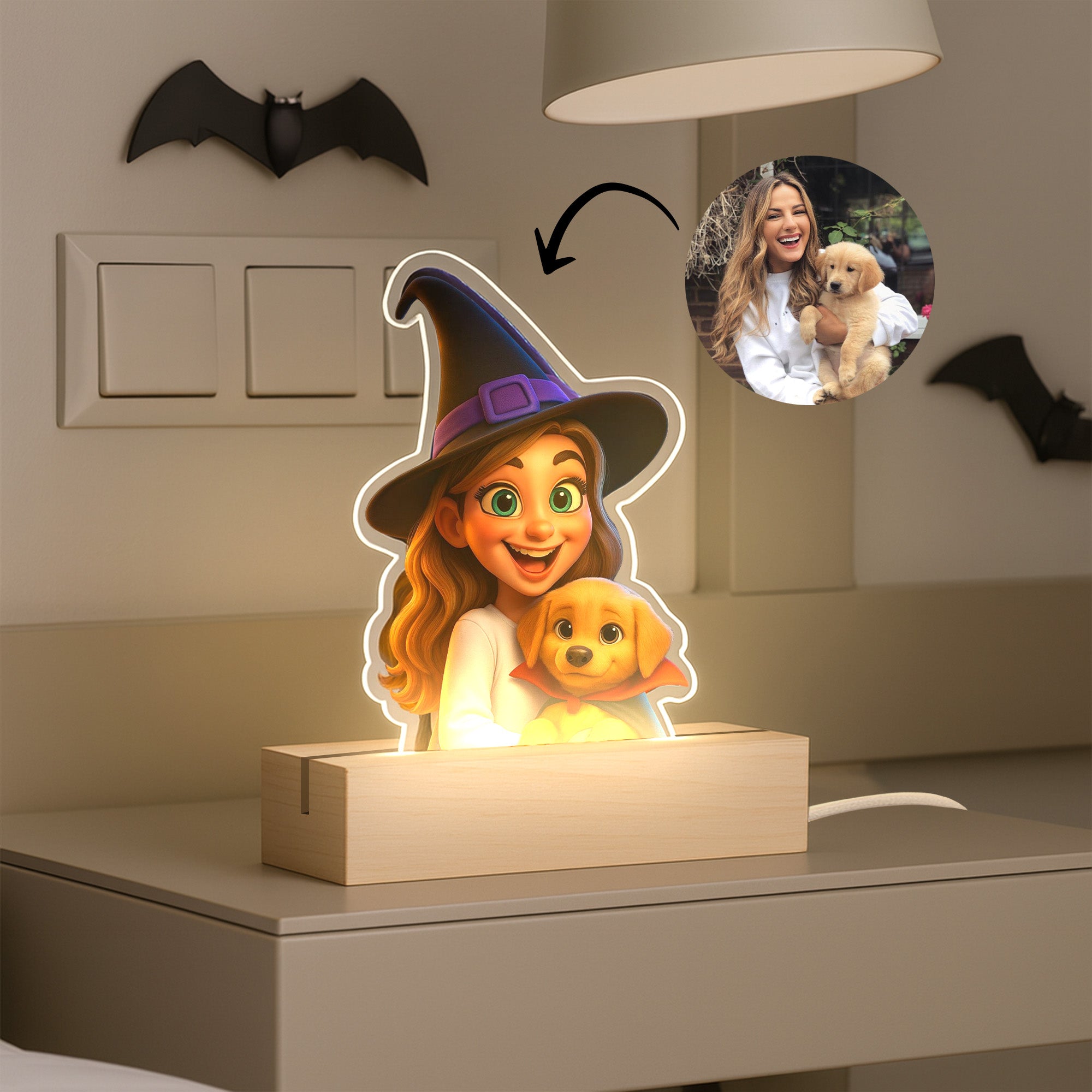 Lámpara CARICATURA Personalizada para Halloween