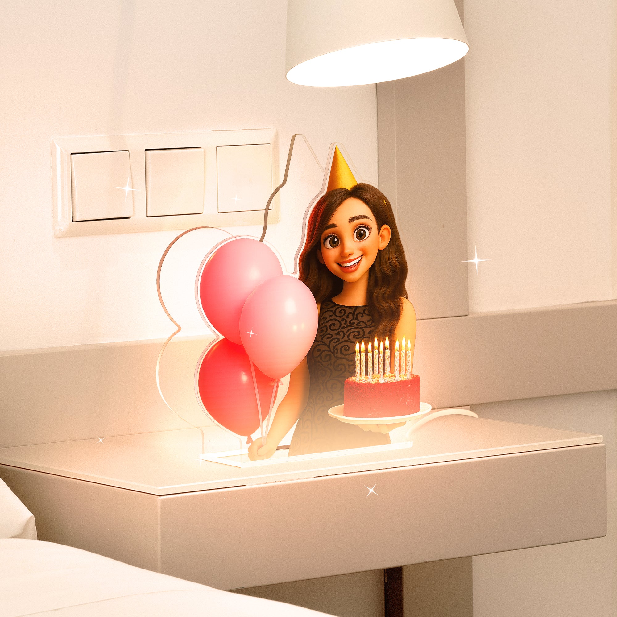 Lámpara CARICATURA Personalizada para Cumpleaños