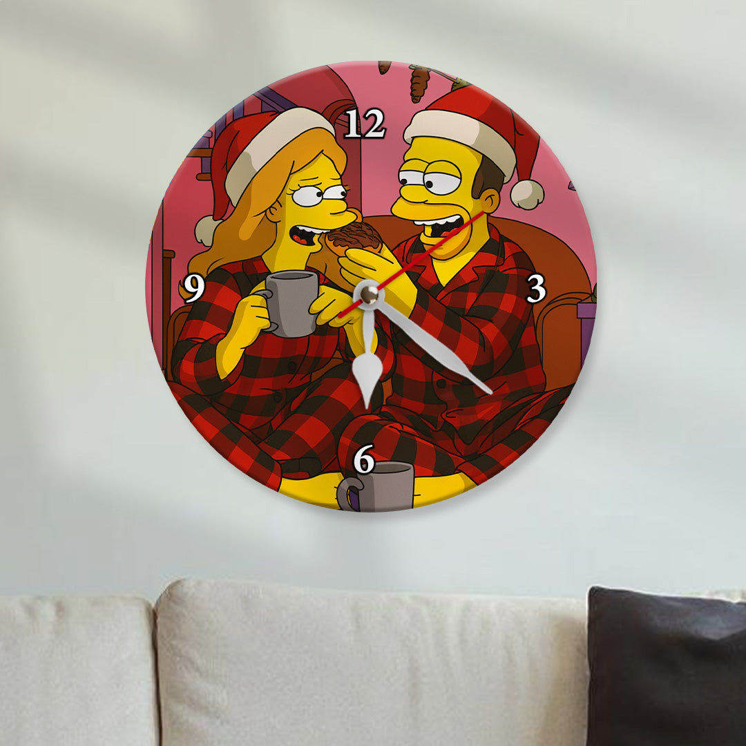 Reloj estilo LOS SIMPSON para Navidad