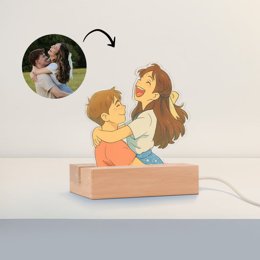 Lámpara estilo GHIBLI con base de madera