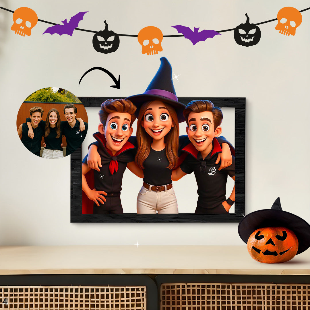 Cuadro dibujos animados CARICATURA para Halloween