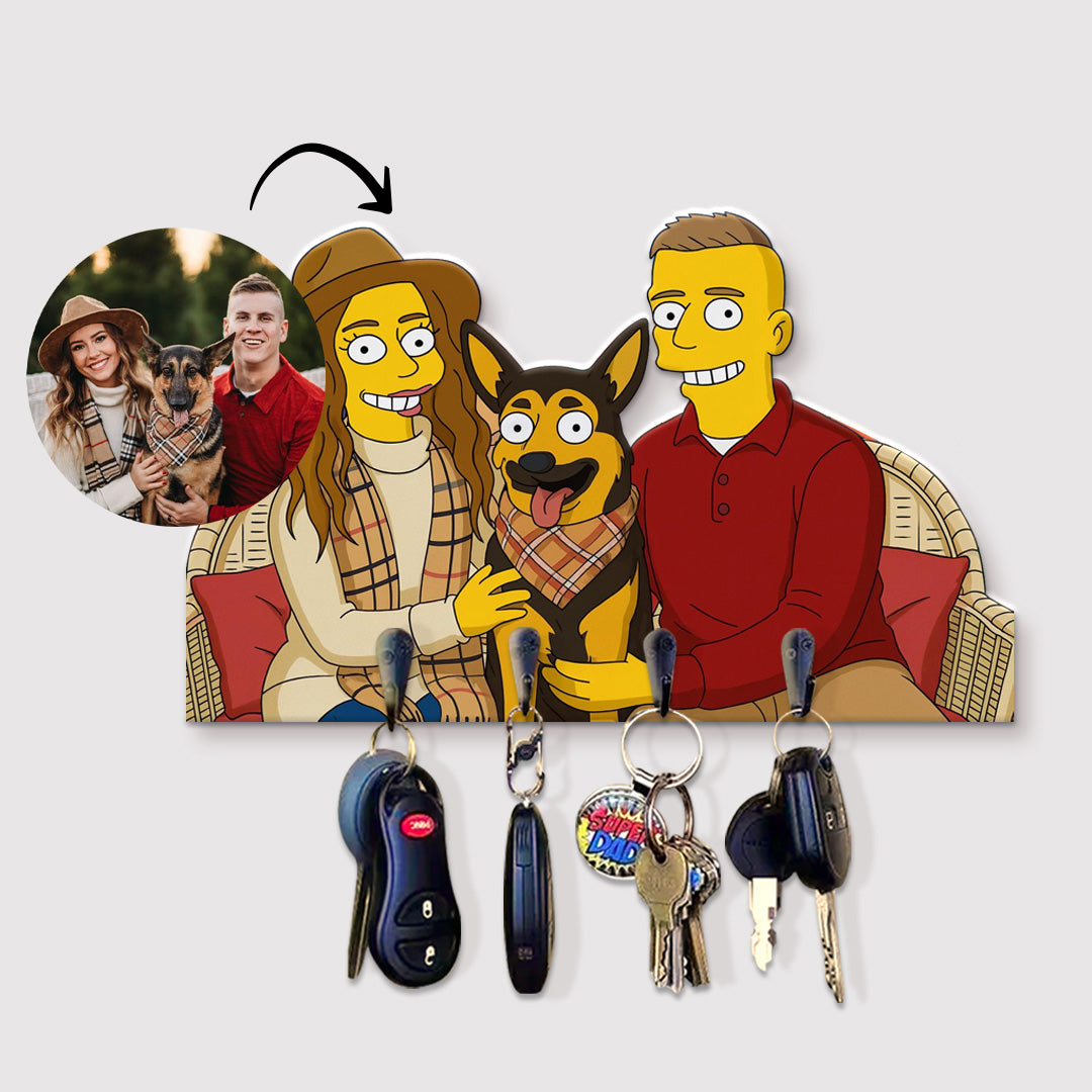 Portallaves estilo LOS SIMPSON para Mascotas
