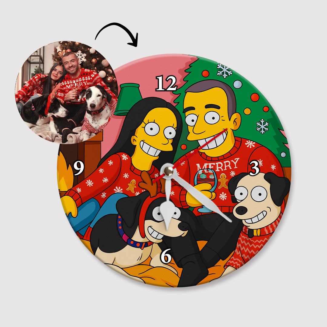 Reloj estilo LOS SIMPSON para Navidad