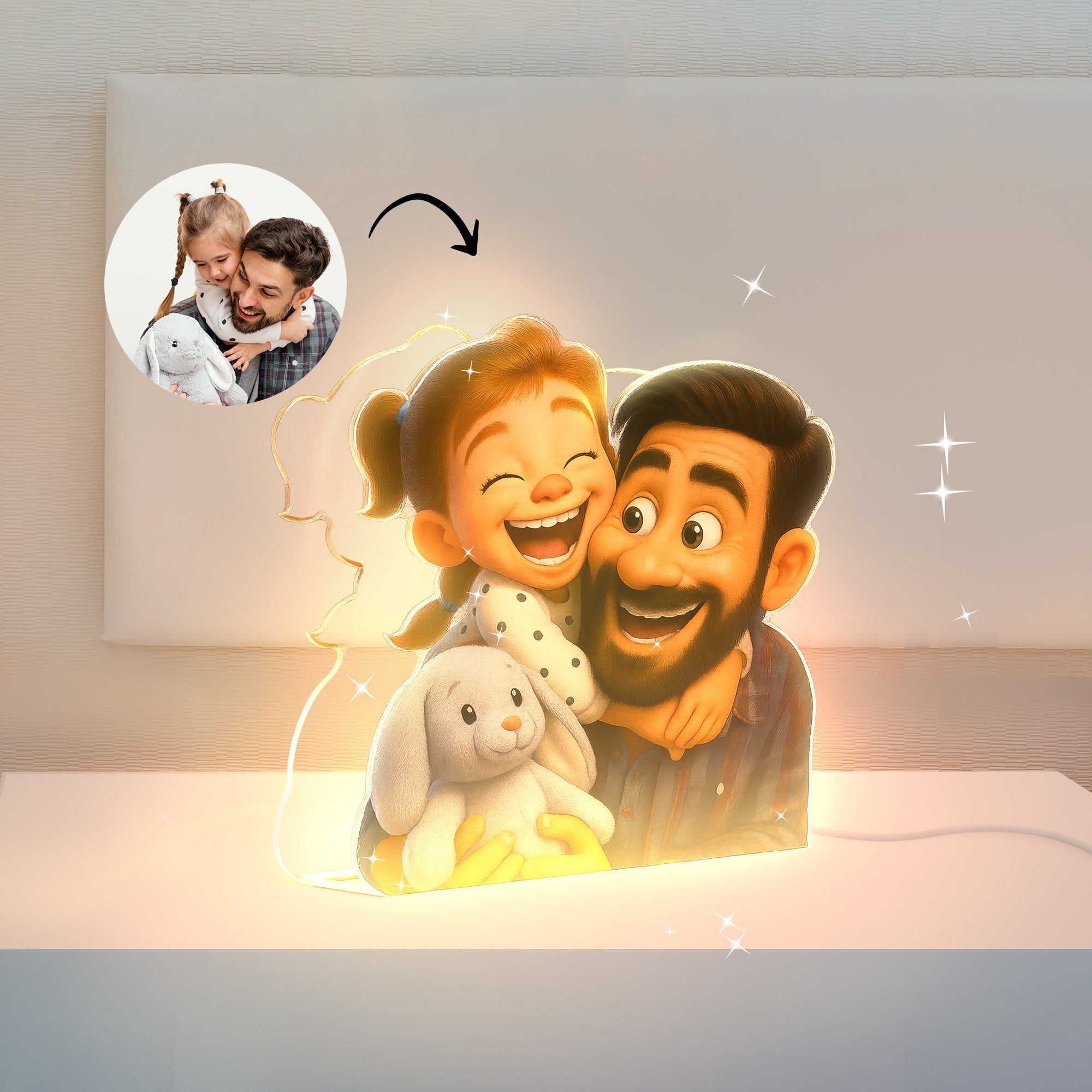 Lámpara CARICATURA Personalizada para Papá