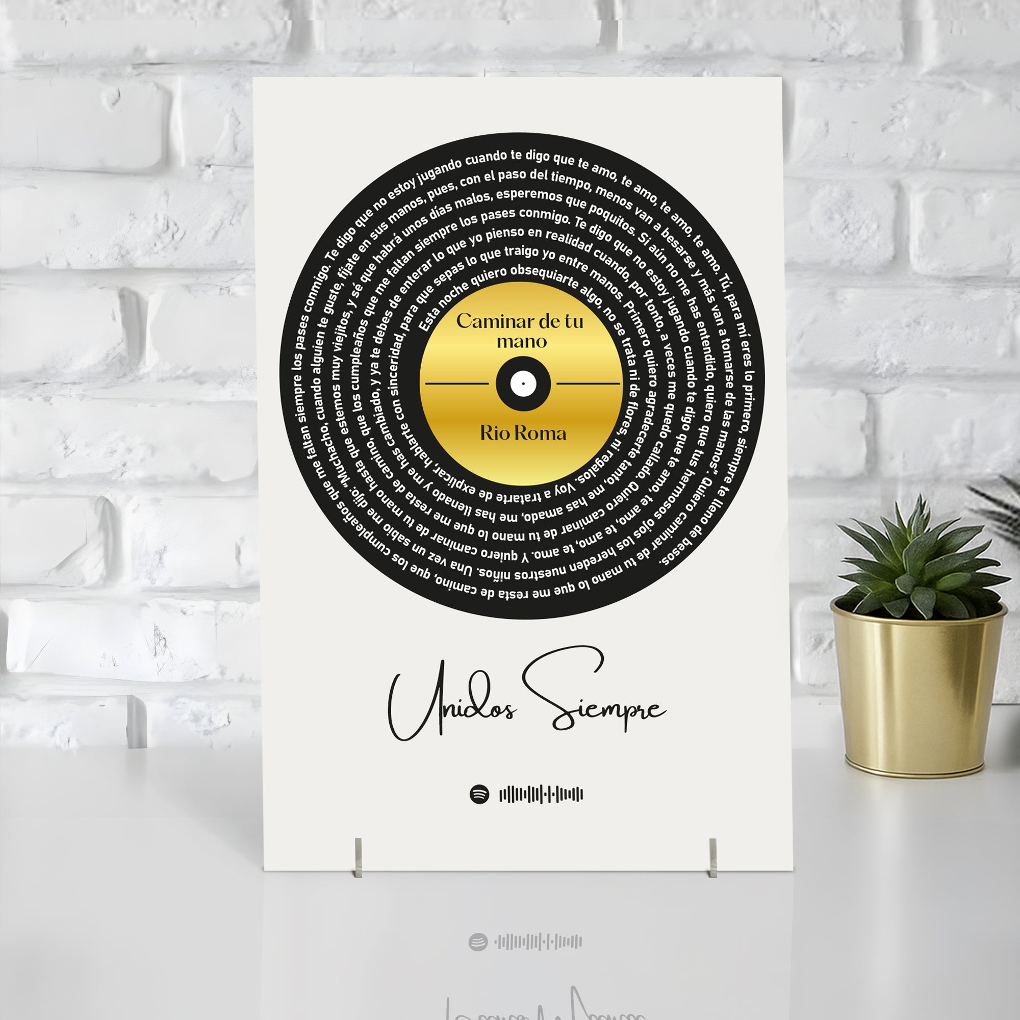 Cuadro con letra canción SPOTIFY para Navidad