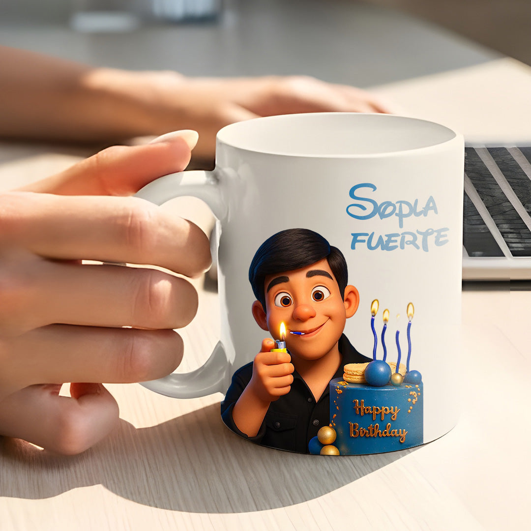 Taza estilo CARICATURA para Cumpleaños