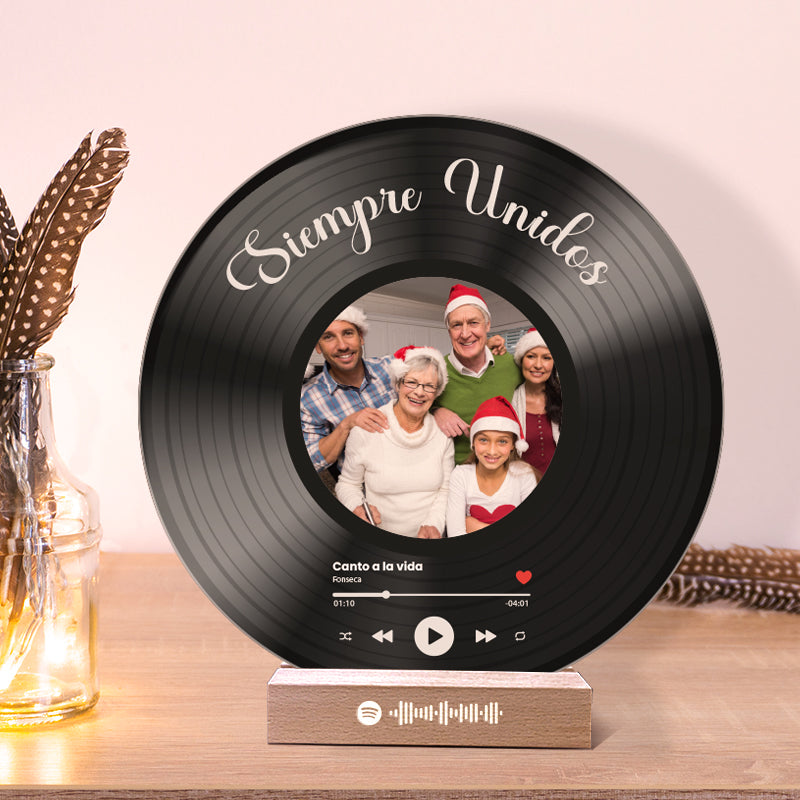 Tu disco de vinilo con tu foto y QR SPOTIFY para Navidad