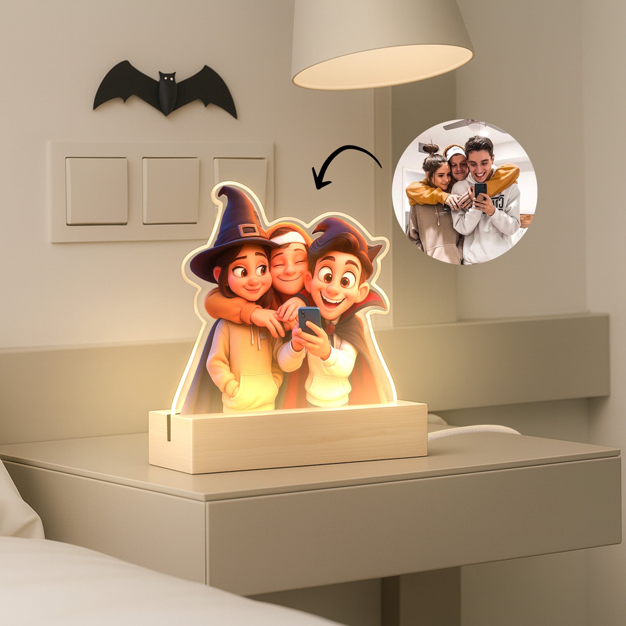 Lámpara CARICATURA Personalizada para Halloween