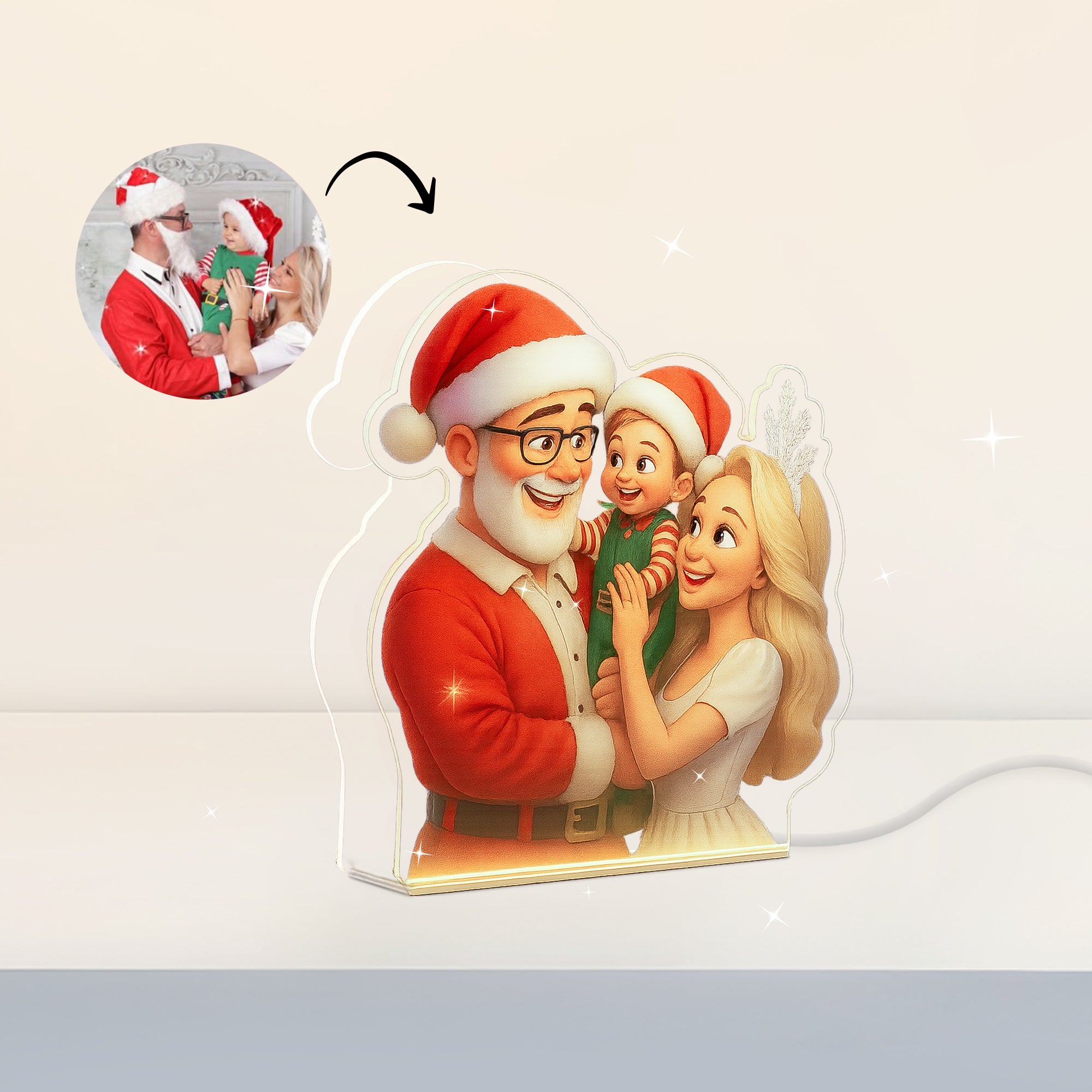 Lámpara CARICATURA Personalizada para Navidad