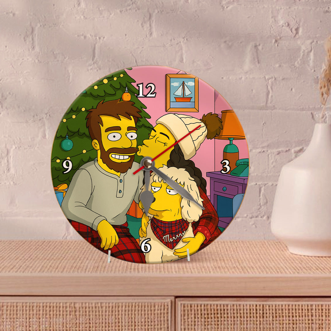 Reloj estilo LOS SIMPSON para Navidad