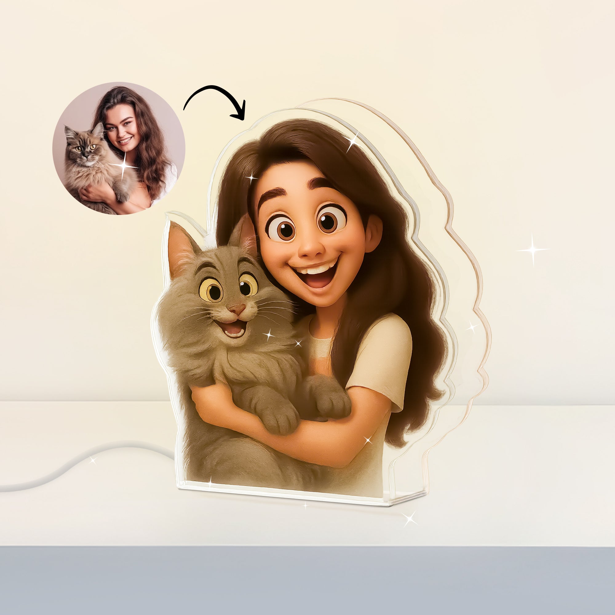 Lámpara CARICATURA Personalizada para Mascotas