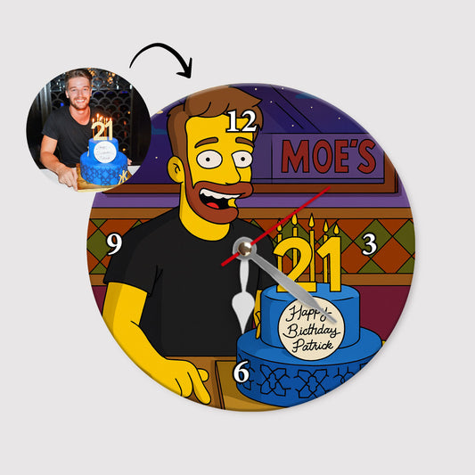 Reloj estilo LOS SIMPSON para Cumpleaños