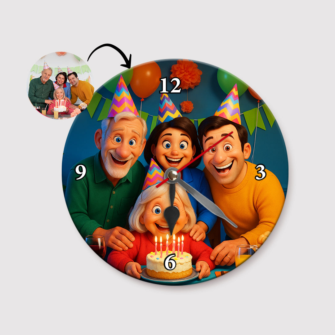 Reloj estilo CARICATURA para Cumpleaños