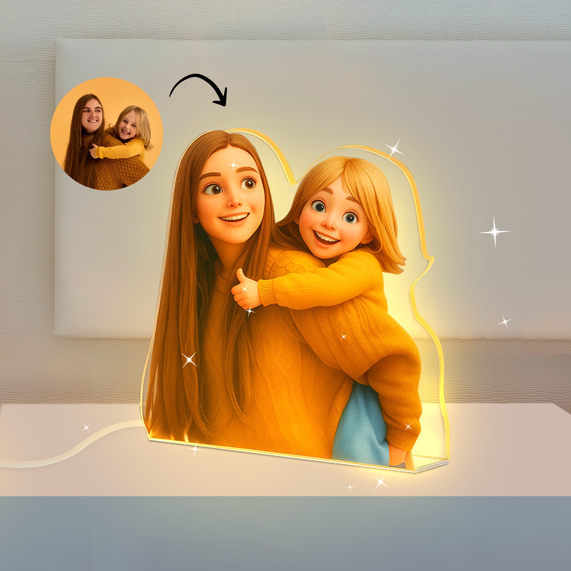 Lámpara CARICATURA Personalizada para Mamá