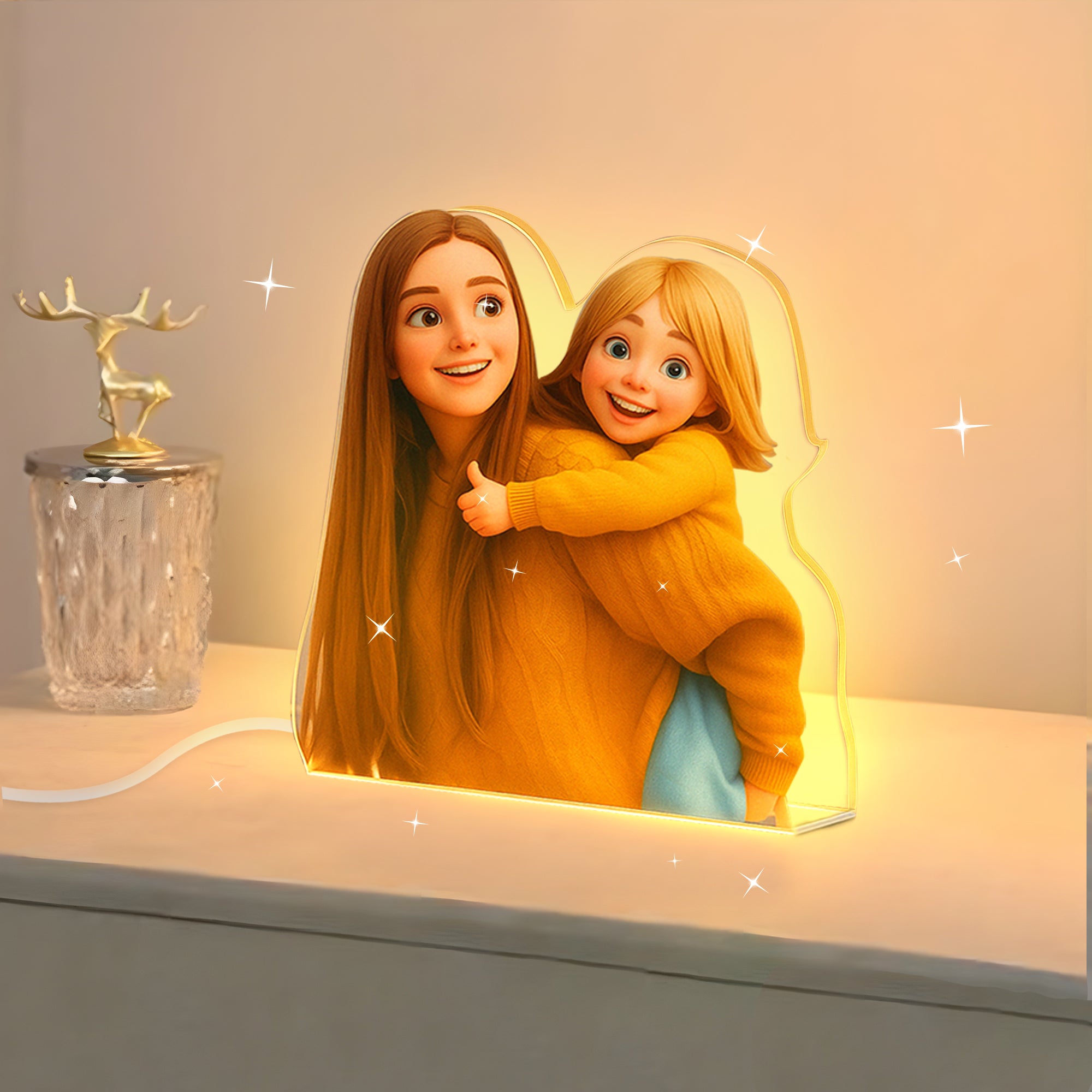 Lámpara CARICATURA Personalizada para Mamá