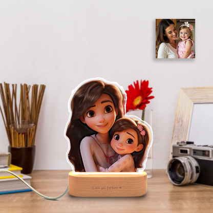 Lámpara Estilo "Disney Pixar" CON SOPORTE MADERA